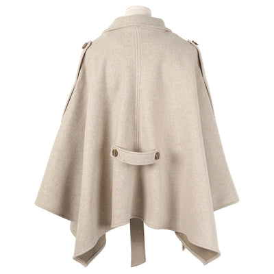 Lace-up Shawl Cape Thickened Coat Woolen