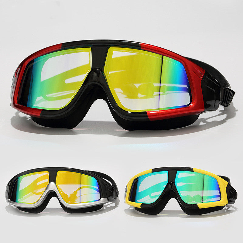 Swimming goggles  swimming goggles HD waterproof anti-fog goggles swimming goggles large box HD goggles