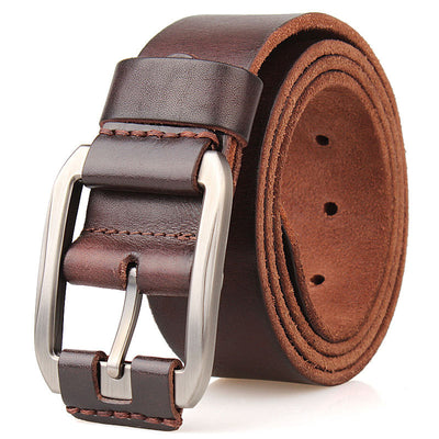 One Layer Single First Cowhide Men's Leather Belt Casual Pidai Pin Buckle