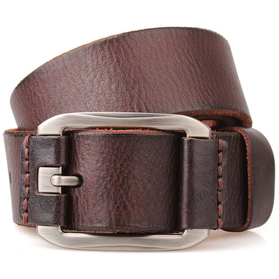 One Layer Single First Cowhide Men's Leather Belt Casual Pidai Pin Buckle