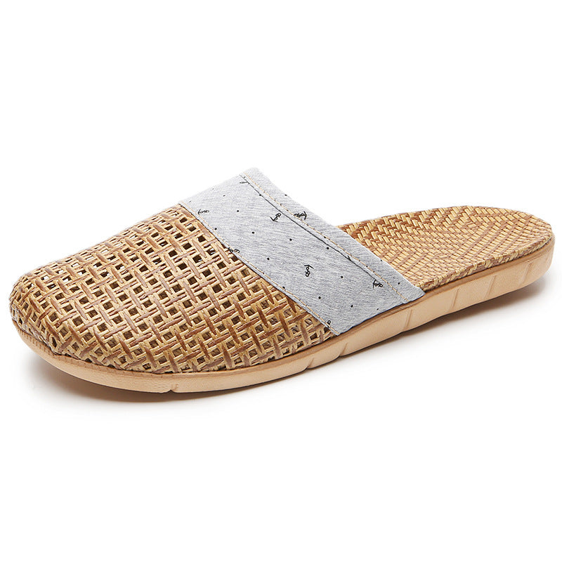 Silent Non-slip Rattan Linen Bamboo Woven Linen Grass Slippers