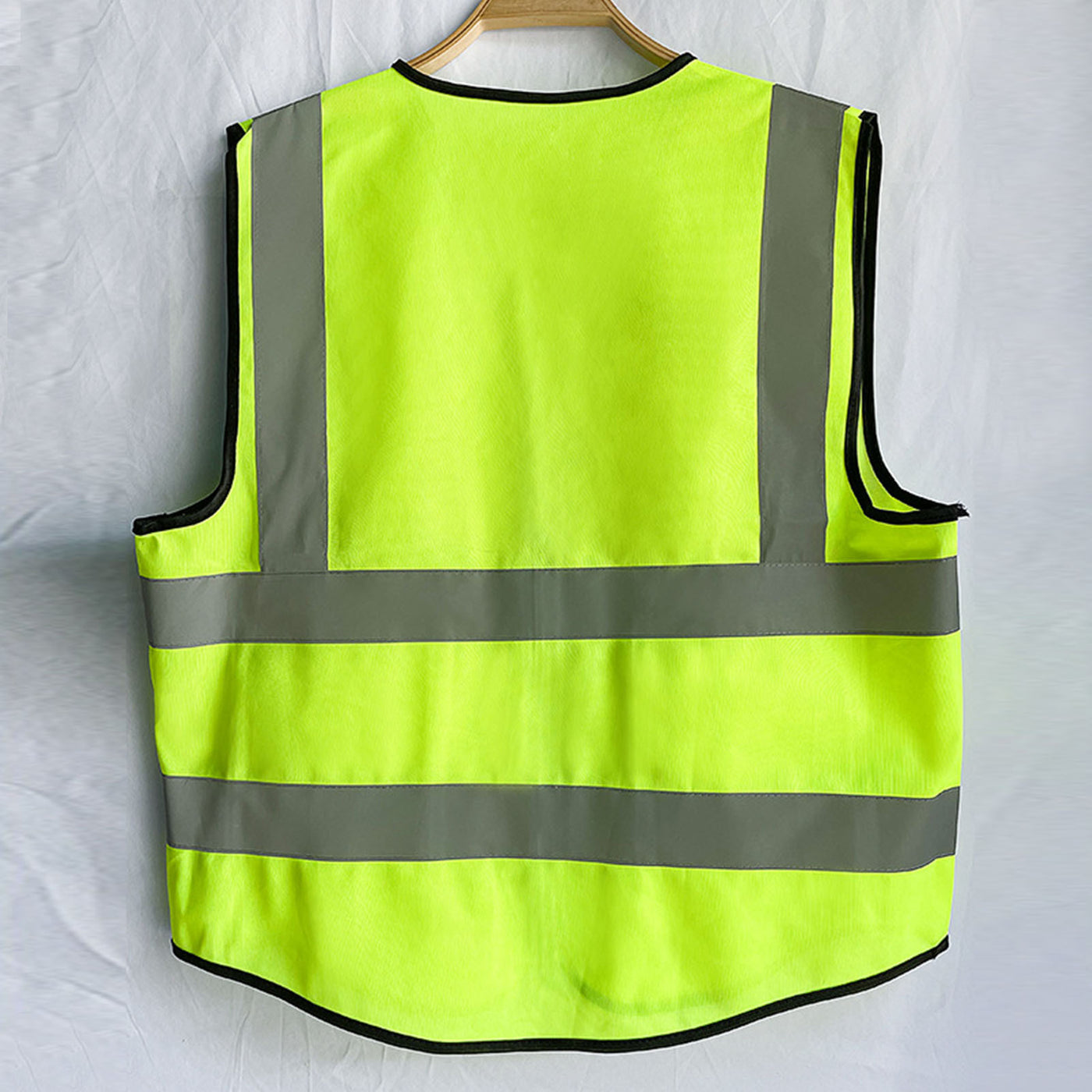 Safety Reflective Vest Construction Industrial Building Road Highway Traffic Cloth Zipper Type Multi Pocket Green