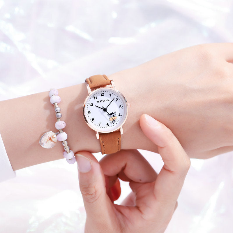 Waterproof Korean Cute Girlfriends Pointer Cartoon Electronic Quartz Watch