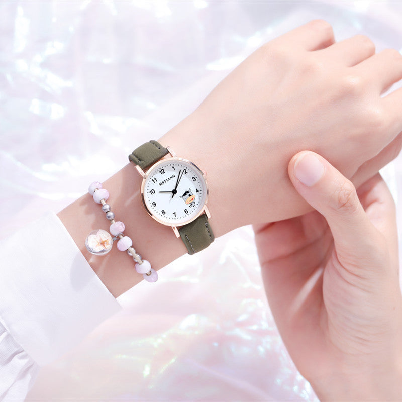 Waterproof Korean Cute Girlfriends Pointer Cartoon Electronic Quartz Watch