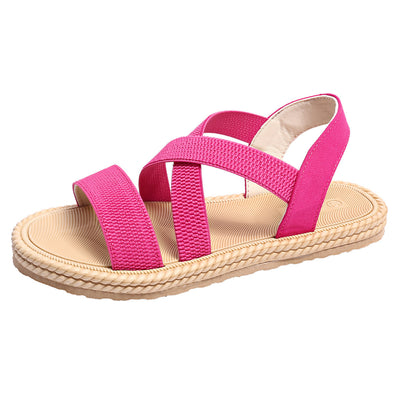 Women's Elastic Band Casual Student Plus Size Beach Roman Sandals