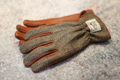 Cold Protection In Winter Fleece-lined Warm Motorcycle Touch Screen Tweed Leather Gloves