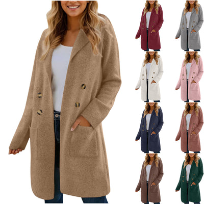 Women's Fashionable All-match Mid-length Woolen Coat Suit Jacket