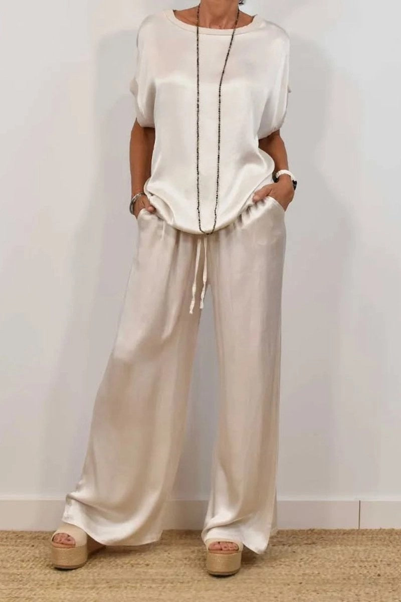 Loose Shirt Wide Leg Pants Casual Suit