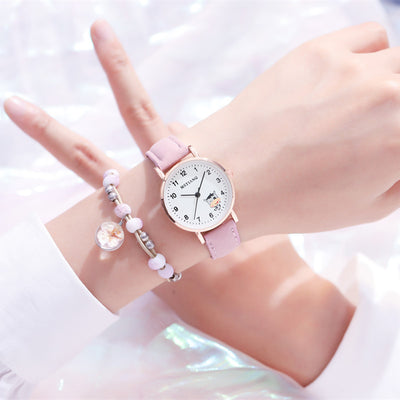 Waterproof Korean Cute Girlfriends Pointer Cartoon Electronic Quartz Watch