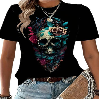 Women's Summer T-shirt Printed Fashion Casual Cute Short Sleeve