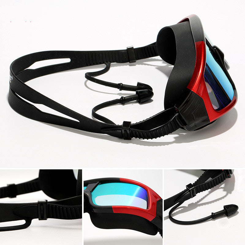 Swimming goggles  swimming goggles HD waterproof anti-fog goggles swimming goggles large box HD goggles