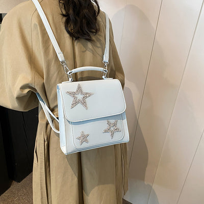 Women's Bag Fashionable Sequins Five-pointed Star Backpack