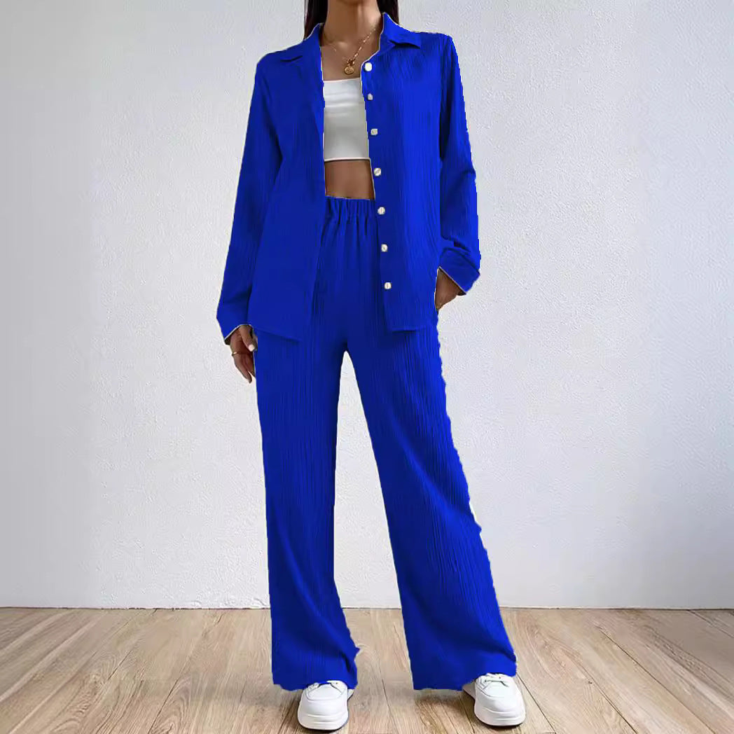 Drawstring Trousers Fashion Casual Two-piece Suit