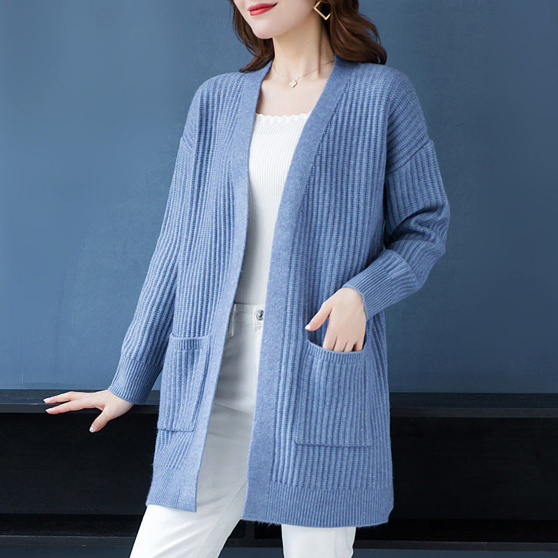 Loose Knitted Shawl Versatile Sweater Coat Women's