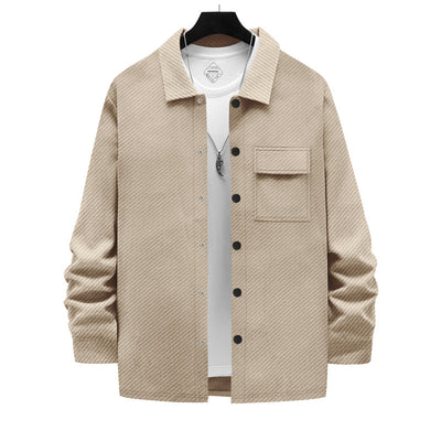 Men's Retro Casual Jacquard Knitted Lapel Shirt Jacket