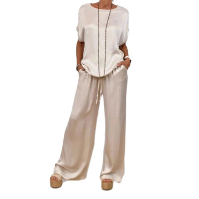 Loose Shirt Wide Leg Pants Casual Suit