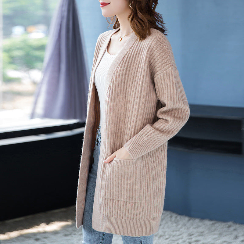 Loose Knitted Shawl Versatile Sweater Coat Women's