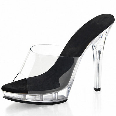 Transparent Ladies' Sandals Crystal High Heel