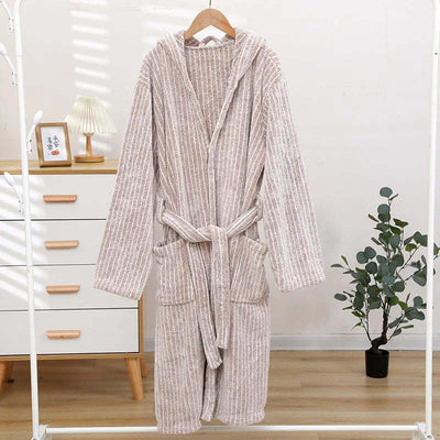 Thicken And Lengthen Coral Fleece Bathrobe Plus Size Pajamas Homewear