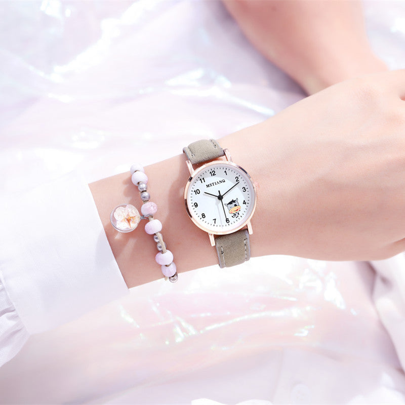 Waterproof Korean Cute Girlfriends Pointer Cartoon Electronic Quartz Watch