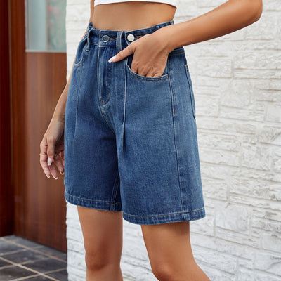 Denim Shorts With Waist Adjustable Design Fashion Summer Pants For Women