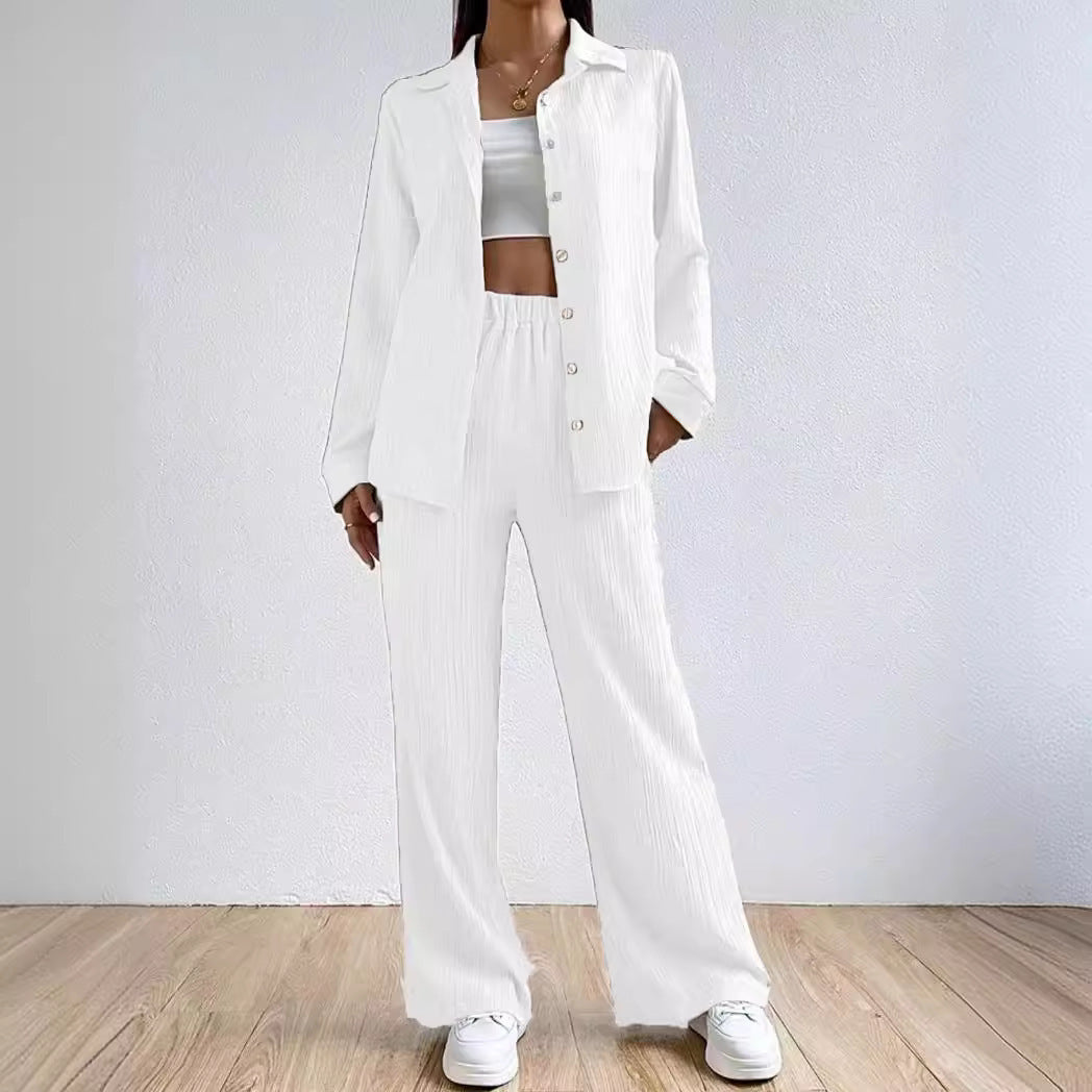 Drawstring Trousers Fashion Casual Two-piece Suit