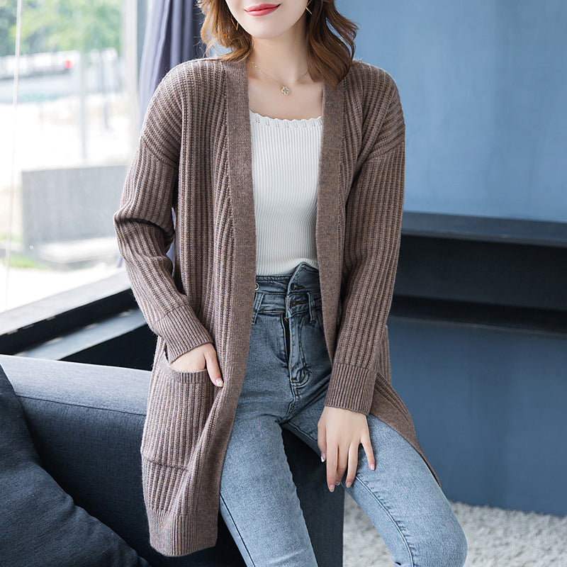 Loose Knitted Shawl Versatile Sweater Coat Women's