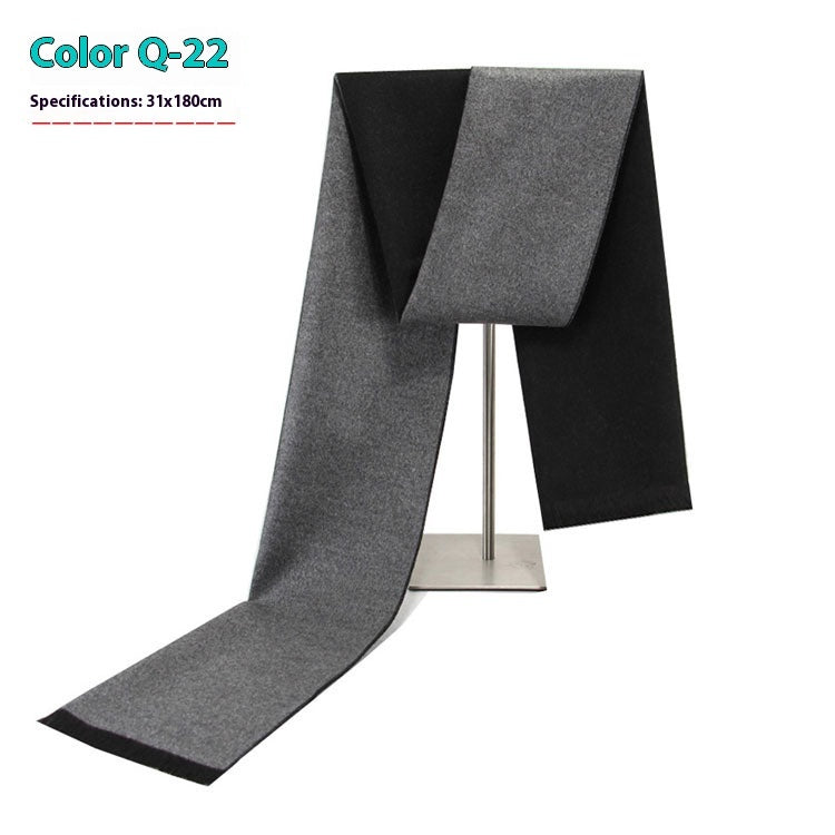 New Men's Winter Warm Cashmere-like Striped Business Scarf For Young People