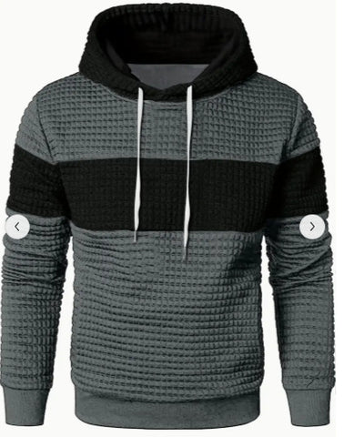 Men's Hooded Long-sleeved Sweater Drawstring