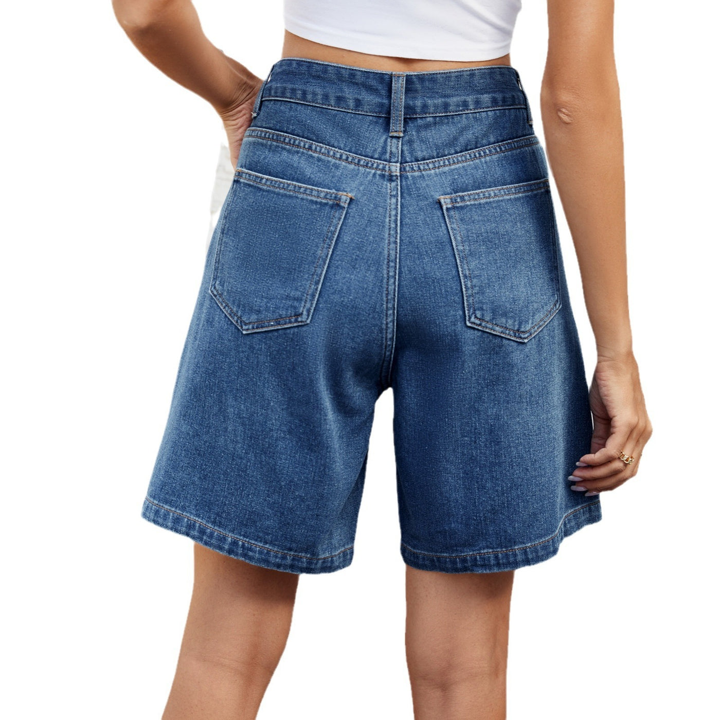 Denim Shorts With Waist Adjustable Design Fashion Summer Pants For Women