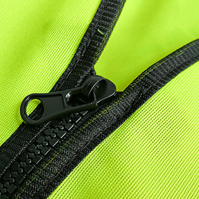 Safety Reflective Vest Construction Industrial Building Road Highway Traffic Cloth Zipper Type Multi Pocket Green