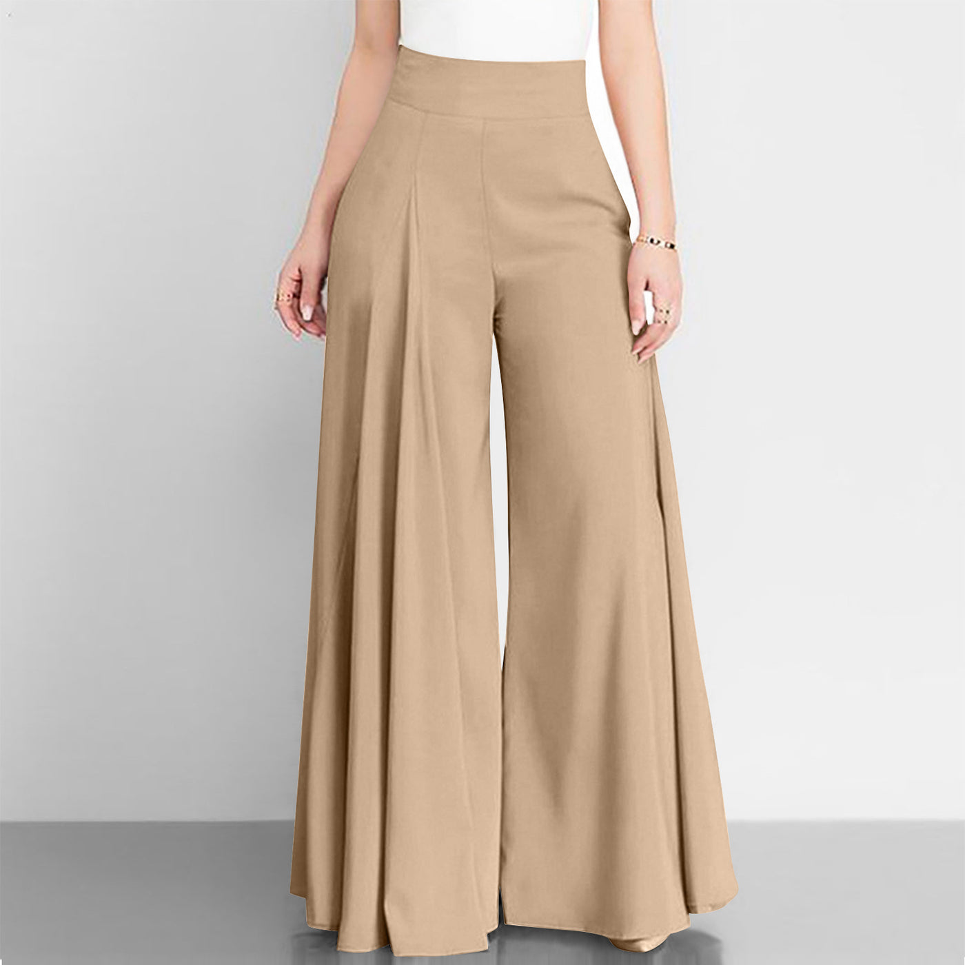 Women's Solid Color High Waist Wide Leg Pants