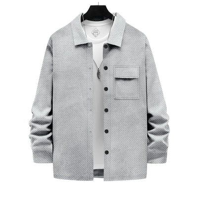 Men's Retro Casual Jacquard Knitted Lapel Shirt Jacket