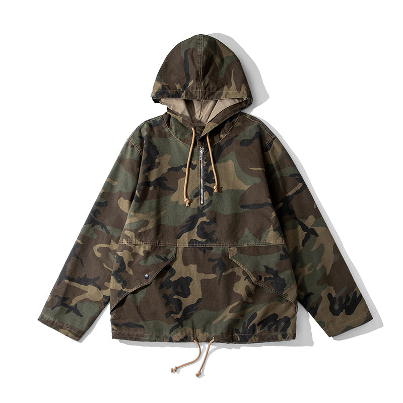 Hooded Camouflage Jacket Outdoor Parka Trench Coat