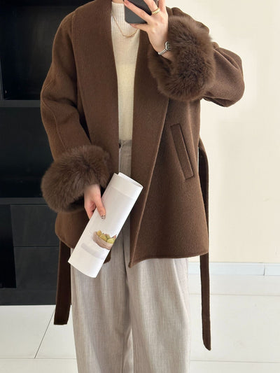 Women's Wool New Double-sided Mid-length Temperament Coat