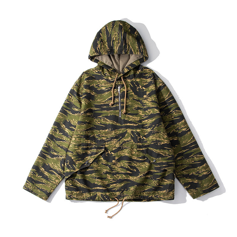 Hooded Camouflage Jacket Outdoor Parka Trench Coat