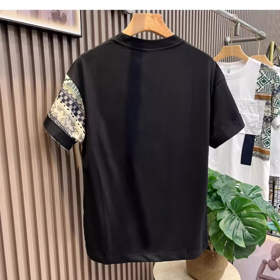 Men's T-shirt Summer New Work Clothes Style Color Matching Top