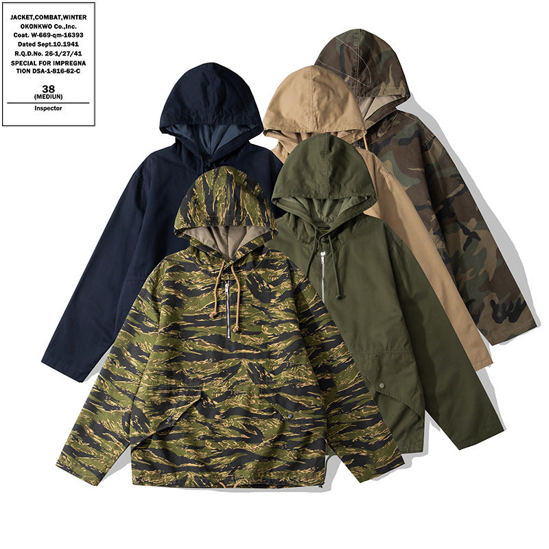 Hooded Camouflage Jacket Outdoor Parka Trench Coat