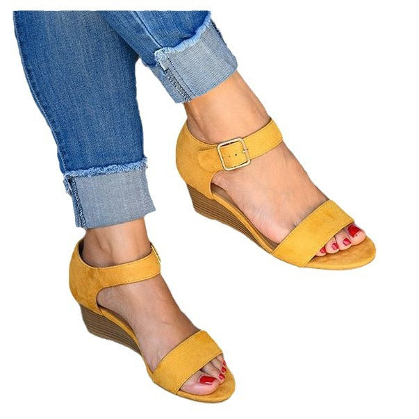 Women's Fashion Wedge Buckle Strap Plus Size Sandals