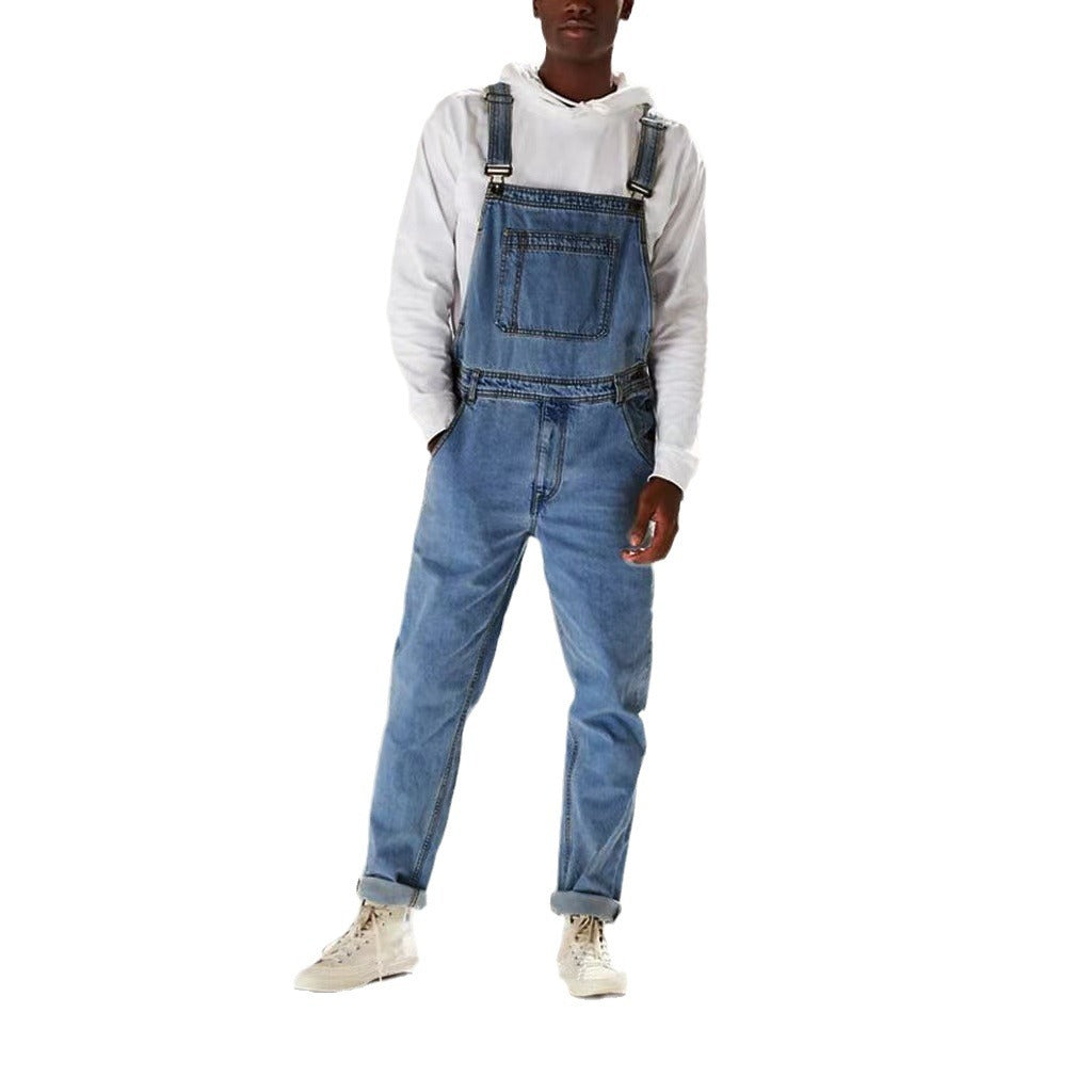 Suspender Pants Suspenders One-piece High Waist Men's Jeans