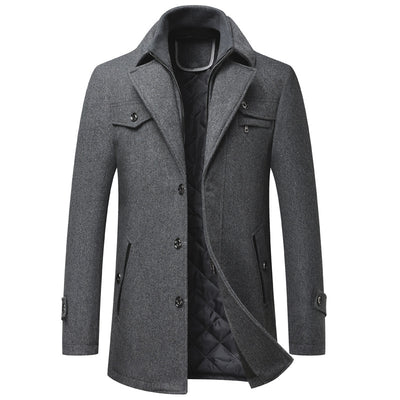 Men's Wool Woolen Thickened Overcoat Jacket