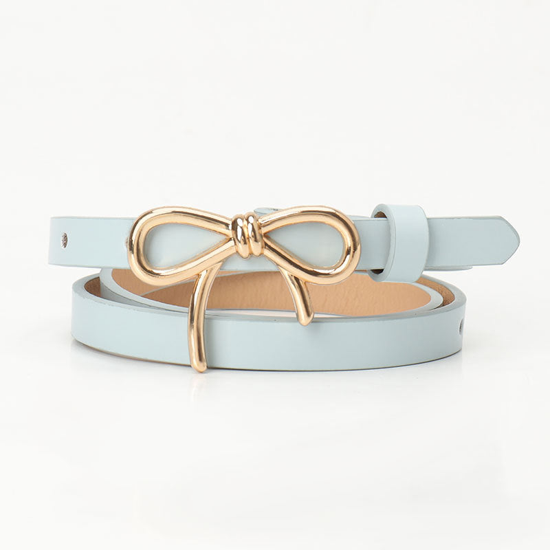 Women's Bow Belt Gold Buckle All-match