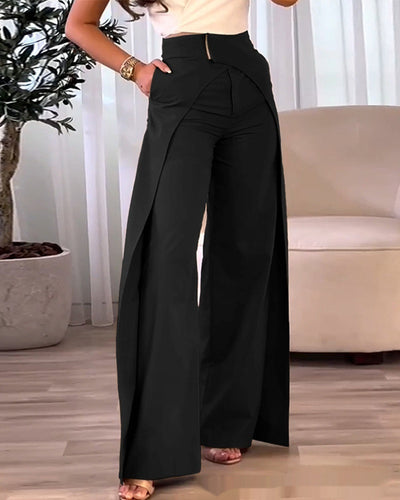 European And American Cross-design Casual Wide-leg Pants