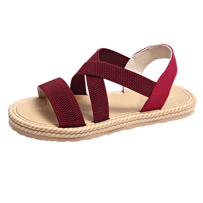 Women's Elastic Band Casual Student Plus Size Beach Roman Sandals