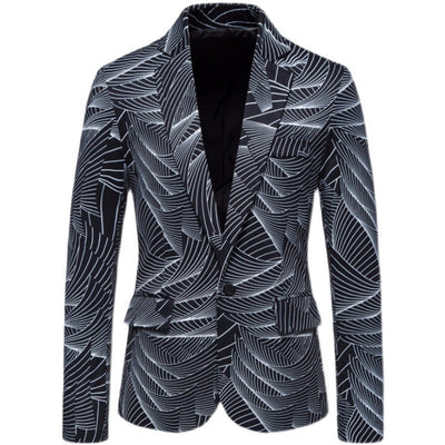 Men's One Button Printed Suit