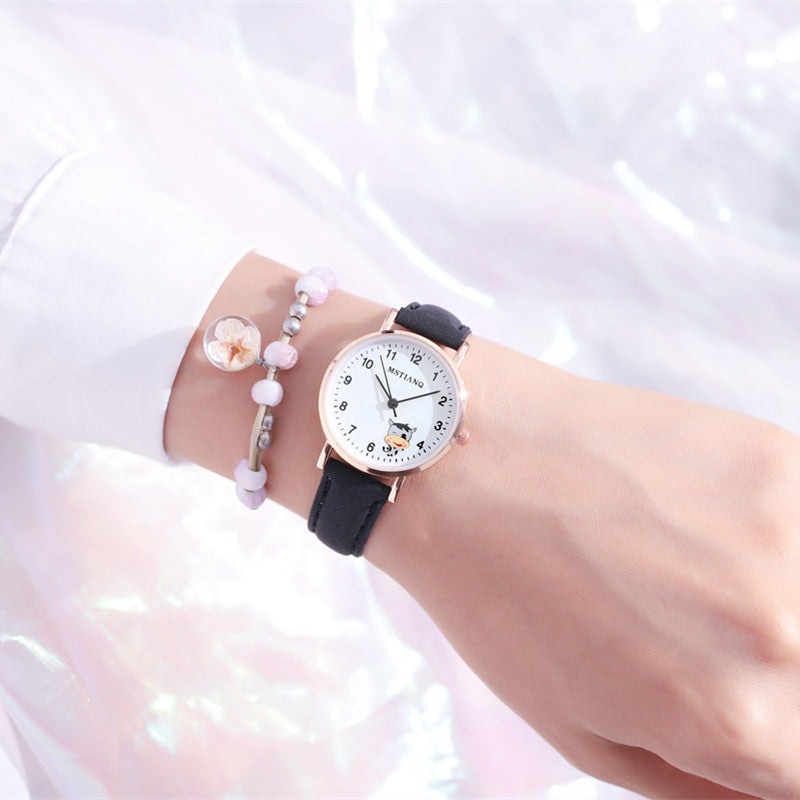 Waterproof Korean Cute Girlfriends Pointer Cartoon Electronic Quartz Watch