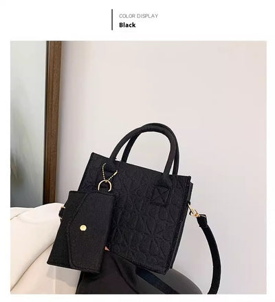 Simple Small Handbag Women's Fashion Felt One Shoulder Combination Bags