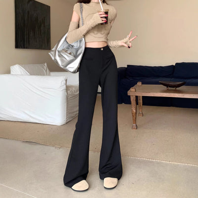 High Waist Slim Fit Women's Spring Versatile Slimming And Straight Casual Pants