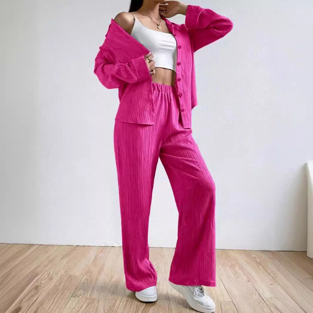 Drawstring Trousers Fashion Casual Two-piece Suit