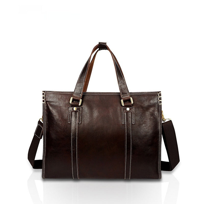 First Layer Cowhide Oily Leather Shoulder Messenger Bag